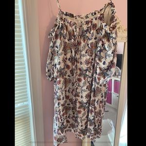 Floral patterned strapless dress